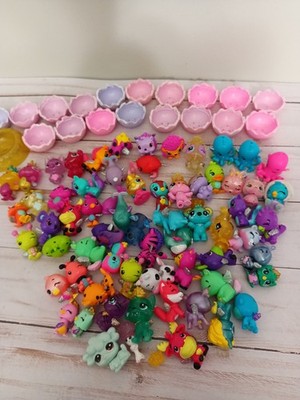 Assorted Hatchimals Lot of 66 Collectible Mini Figures With Basket