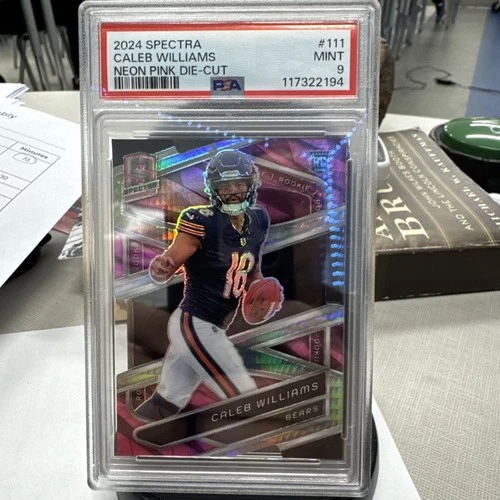 2024 Panini Spectra Caleb Williams RC #111 Neon Pink Die Cut PSA 9 ROOKIE