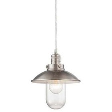 Minka-Lavery Downtown Edison Mini Pendant 4130-84, Brushed Nickel, Clear Glass