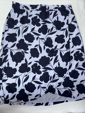 Ann Taylor Floral Lined Pencil Skirt Size 8 NWT Black White Workwear Classic