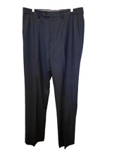 Chaps mens dress pants size 34x32 Navy blue flat front pockets frt/back