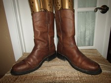 Rio Grande Original Cuero Marrón Western Roper Botas Para Hombre talla 9.5 Mex 28.5
