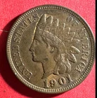1901 US Indian Head Cent! AU! SHARP! Original Mint Luster! Old US Coin!