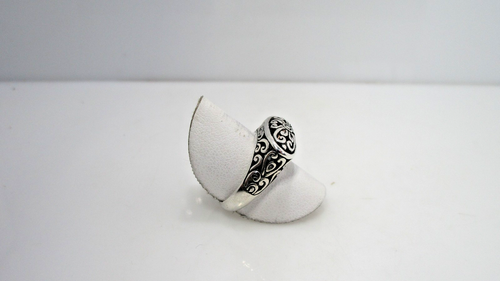 ATI Scroll Small  Oval Sterling Silver Ring size 6 Bali Style Indonesia - Picture 3 of 7