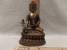 "Budda" heavy brass-bronze finish handcrafted Idol figure-meditating