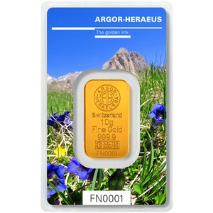 10 Gramm Goldbarren Following Nature - Sommer 2019  - Heraeus - im Blister
