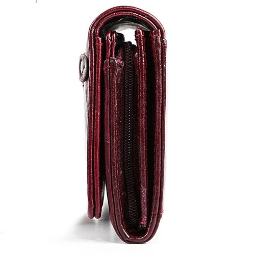 Lange Damen-Geldbörse Clutch aus echtem Leder RFID-Sperre Personalausweishalter Geldbörse - Bild 11 von 16