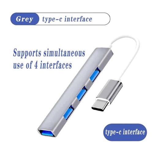 Hub 3.0 Type C 4 Port Hub OTG High Speed Splitter Multiport Docking Accessories - Afbeelding 9 van 14
