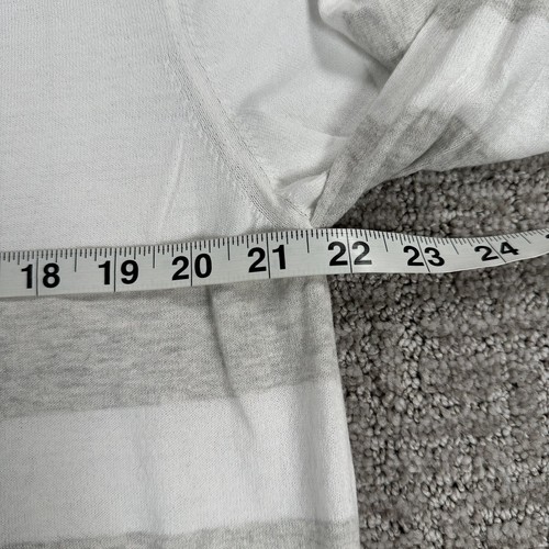 Eleventy Platinum Sweater XXL 2XL White Grey Striped Crew Neck Long Sleeve Mens - Picture 5 of 13