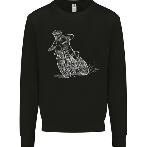 Motocross Bike Line Drawing Dirt bike MotoX Kids Sweatshirt Jumper