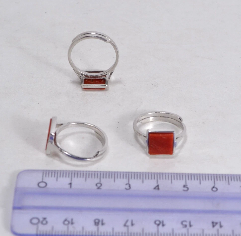 ANELLO IN ARGENTO 925 CON CORALLO ROSSO REGOLABILE                      AGNK 098 - Immagine 3 di 3