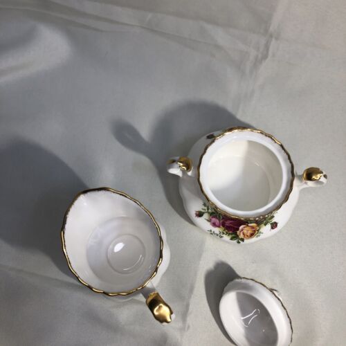 Royal Albert "Old Country Roses" Bone China COVERED SUGAR & CREAMER Gold Trim - Picture 4 of 10