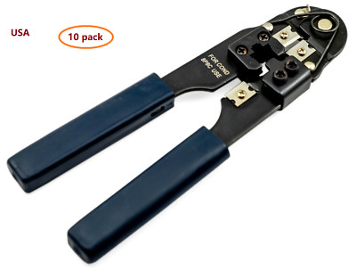 10pcs PTC 8P8C RJ45 Crimping, Stripping, and Cutting Tool | Cat 5 5e 6 Lot 10pcs