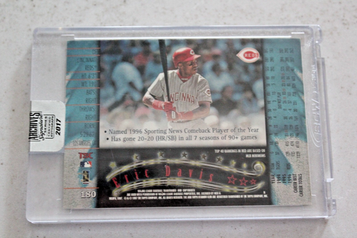 2017 Topps Archives 1997 ERIC DAVIS Signature Series Auto 10/45 Stadium Club 180 - Picture 3 of 3