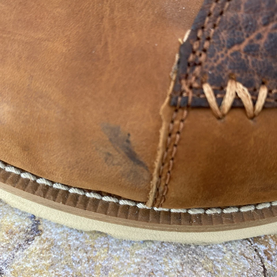 Botas de trabajo de cuero Wrangler para hombre 11 cuña mediana Heritage kmq0001 altura 4" usadas en excelente estado Foto 2 de 4