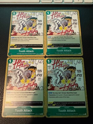TOOTH ATTACK OP03-037 ONE PIECE Kartenspiel Säulen der Stärke ENGLISCH x4 Spielset