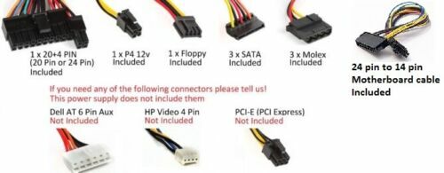 その他 MAY 450w PC Power Supply Lenovo HK280-25FP Computer 14 Pin Main