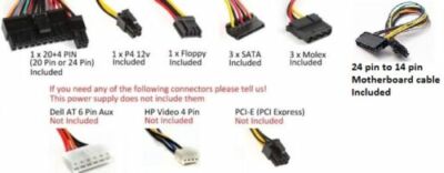 450w PC Power Supply Lenovo HK280-25FP Computer 14 Pin Main