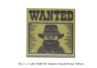 5 Lego Tile 2 x 2 with 'WANTED' Western Bandit Poster Pattern accessories