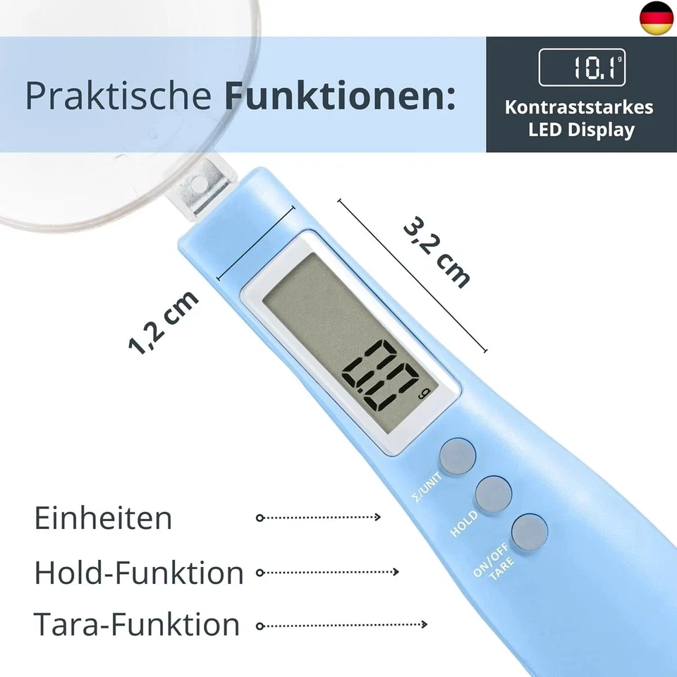 ADE Digitale Löffelwaage präzise auf 0,1 g | exakte Küchenwaage bis 300 g | Fe - Bild 2 von 4