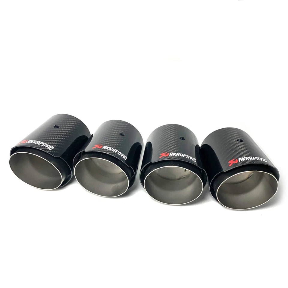 4* Tubo de escape de fibra de carbono brillante Akrapovic para BMW M2 M3 M4 M5 M6 Foto 3 de 4