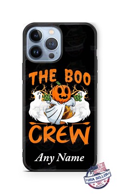 Halloween The Boo Crew Pumpkin Ghost Phone Case For iPhone i15 Samsung Google