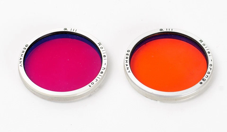 Rollei HFT Set Rolleinar 1 & 2 Filter Yellow UV Red Orange Lens Hood RIII R3 •• - Image 4 of 4