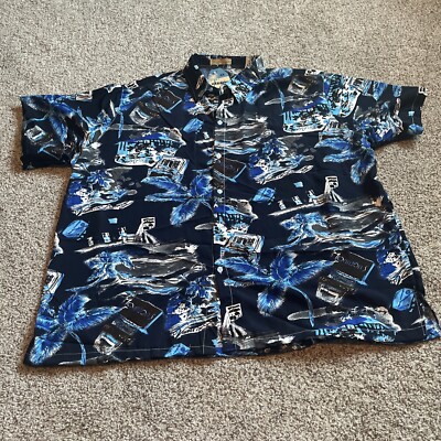 Han Ton Hawaiian Aloha 4XL Men's Button Up Collared Shirt