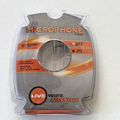 Microphone Cable w/ Sonicshield EXM25 Live Wire Advantage 25 ft XLR Heavy Duty 
