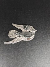 John Hardy Silver Tone Dove Scarf Clip Brooch Rare Signed Early Vintage