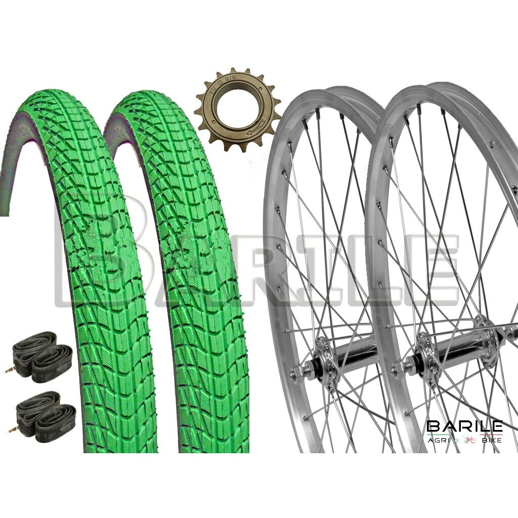 Coppia Ruote Complete 26" Per City Bike - Cerchi + Copertoni + Camere D'aria - 7 Velocità - Foto 5