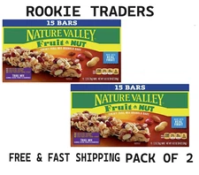 2 PACK -Nature Valley Chewy Fruit and Nut Granola Bars, Trail Mix, 15 ct