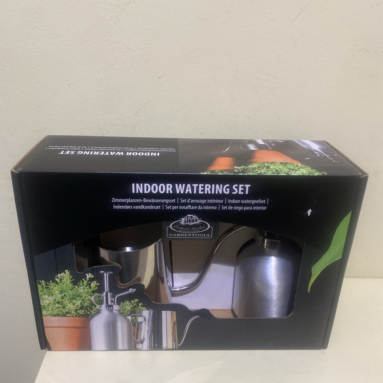 Esschert’s Stainless Steel Indoor Watering Set - Watering Can & Plant Sprayer