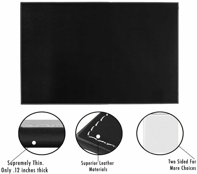 16x24 Inches Computer Leather Desk Pad Stylish Mat Cover Reversible