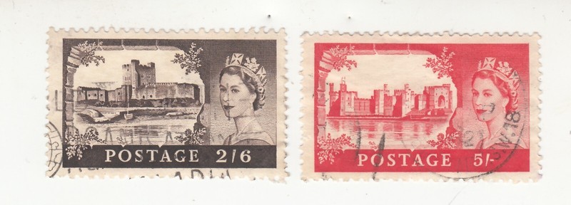 Great Britain 1968. QEII. Carrickfergus & Caernarvon Castles. Sc# 525 - 526 Used