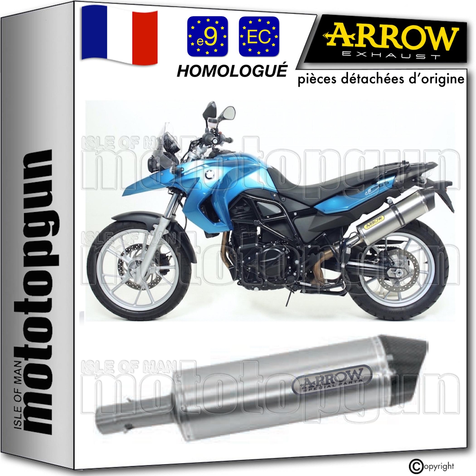 Pot d'échappement Arrow Maxi Race-Tech pour moto BMW F650 GS 2010