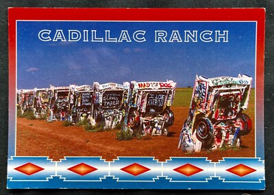 CADILLAC RANCH Postcard ANT FARM Route 66 AMARILLO TEXAS | eBay