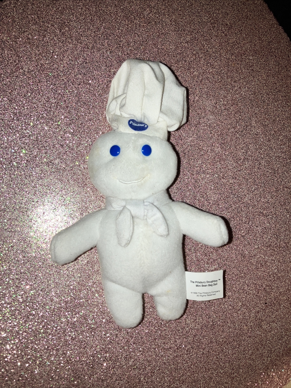 Vintage Pillsbury Doughboy Plush Mini Bean Bag Doll Stuffed Beanie Toy