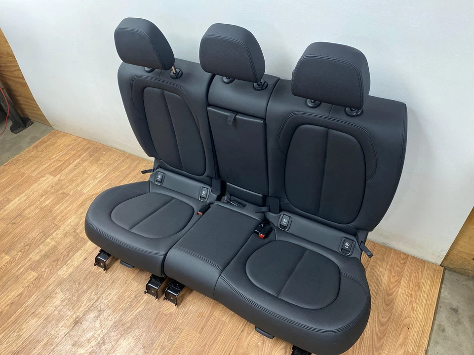 Se adapta a BMW X1 2016-2022 segunda fila asiento trasero completo con reposacabezas cuero negro Foto 2 de 4