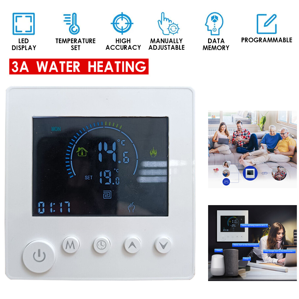 WIFI 16A/3A Smart Programmable Thermostat Electric Floor Heating Water/Gas  Boile | eBay