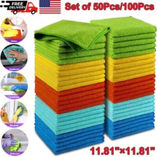 Microfiber Cleaning Cloth Set of 50 Towel Rag Car Polishing Detailing No-Scratch