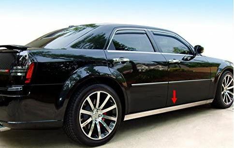TYGER Lower Rocker Panel Molding Trim For 2005-2010 Chrysler 300 / 300C - 4-Piece Set
