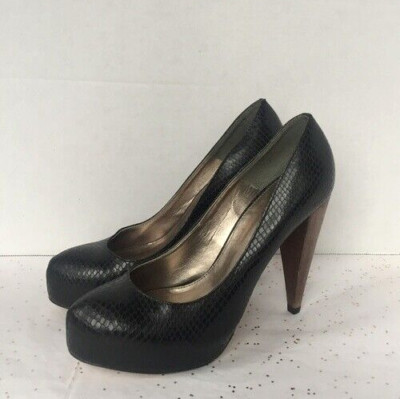 Tarbay Faux Snakeskin Embossed Hidden Platform Pump Cone Heel  7 Mob Wife Siren