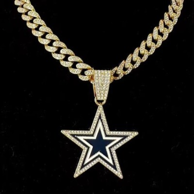 Silver Gold Dallas Cowboys Pendant Necklace
