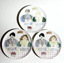 Set of 3 - NEW Vtg Les Artisans Sigma - Towle - SALAD DESSERT PLATES - 8” w/tags