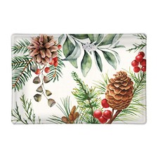 Michel Design Works Glass Trinket / Soap Dish Christmas White Spruce - NEW