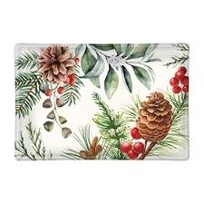 Michel Design Works Glass Trinket / Soap Dish Christmas White Spruce - NEW