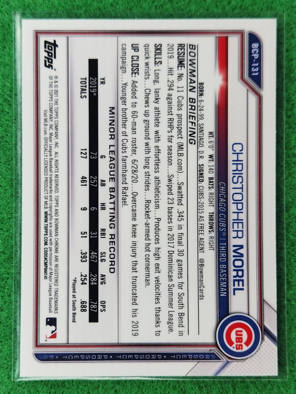 CHRISTOPHER MOREL Chicago Cubs Prospect Rookie * Pick & Choose