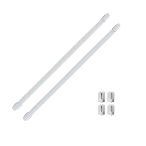 Bundle 2 Adjustable Café Curtain Rods and 4 Adhesive Hooks - Picture 4 of 17