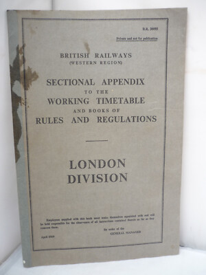 British Railways - Working Timetable - London Division - April 1969